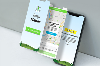 Graphic showing bugs matter app