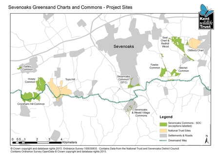 Sevenoaks Greensand Commons Project Sites Map