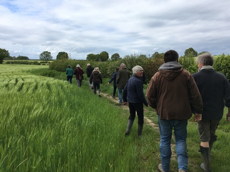 Group of members of the Marden Farmer cluster in a field