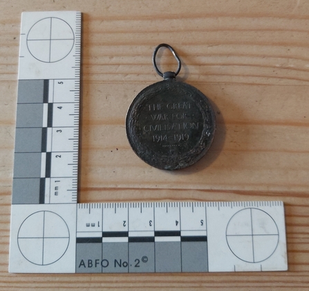 WW1 Medal excavated at Crockham Hill Common