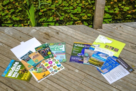 Kent Wildlife Trust both membership welcome packs laid out