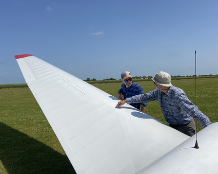 Adrian and Lawrence discussing glider dynamics for Bugs Matter