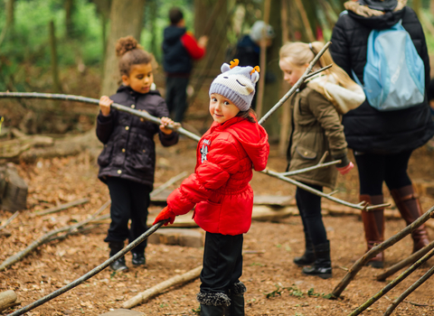 Children and families outdoors, photo by Helena Dolby for Sheffield & Rotherham Wildlife Trust