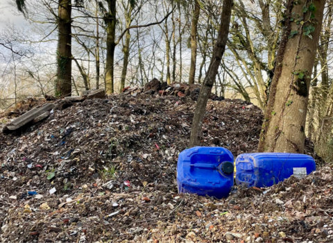 image of flytipping at hoads wood