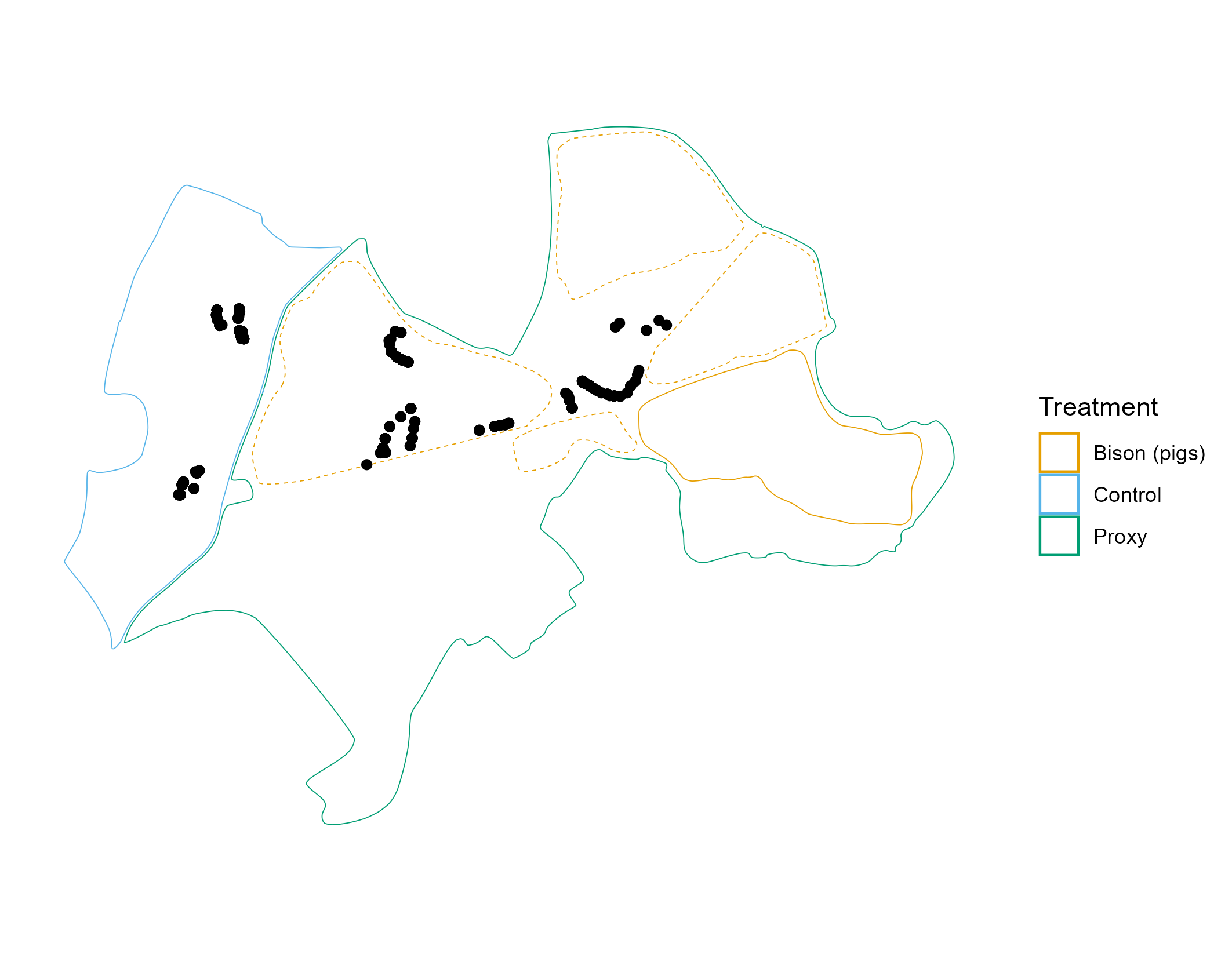 Figure 1. Map showing locations of reptile refugia.