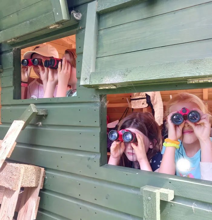 Children bird watching at Wilder Holiday Club