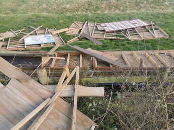 The West hide at Oare Marshes nature reserve was destroyed during storm Eunice