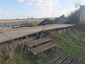 Bird hide destroyed at Oare Marshes nature reserve