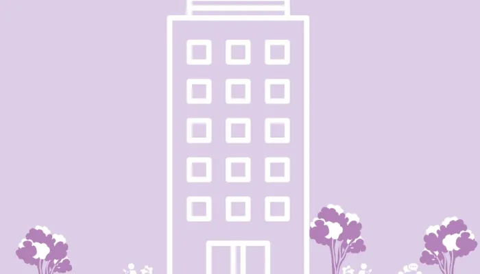 People working together for nature around a building