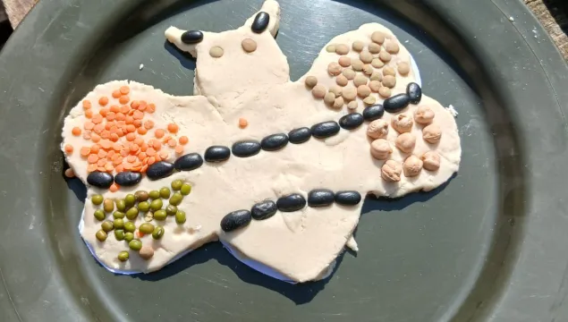 Salt dough mosaic