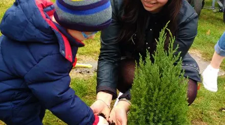 Planting fun at Blossoms Nursery