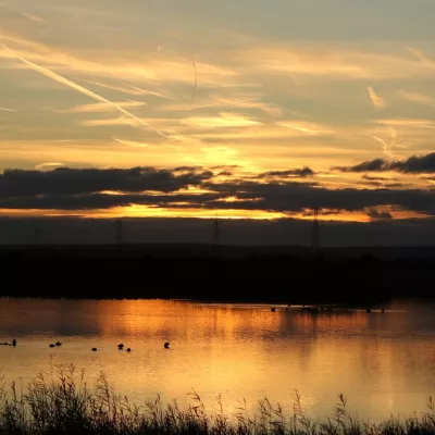A beautiful sunset over the Oare Marshes in Faversham, Kent