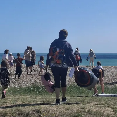 People taking part in beach clean 
