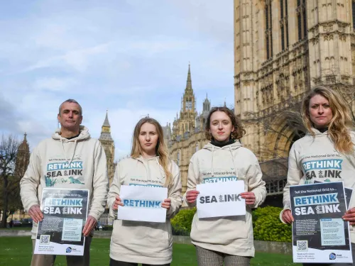 Campaigners at parliament
