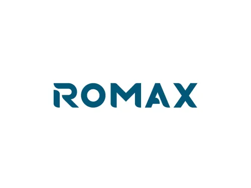 The logo for Romax.