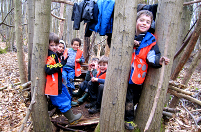 Children enjoying Kent Wildlife Trust forest school 