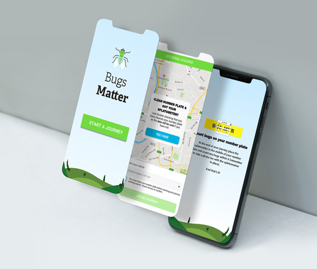 Graphic showing bugs matter app