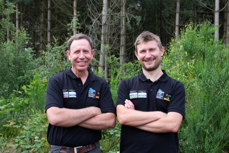 Tom Gibbs and Donovan Wright, the two new bison rangers for Kent Wildlife Trust